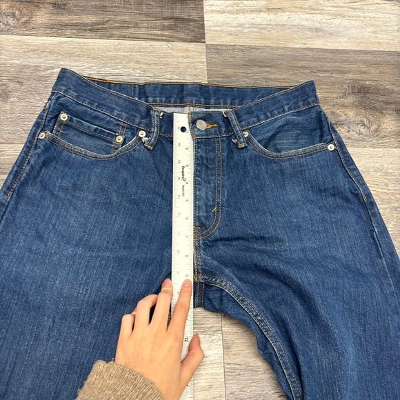 Levis 514 Dark Wash Blue Mens 31x30 Regular Straight Fit Denim Jeans Red Tab EUC - Picture 9 of 12